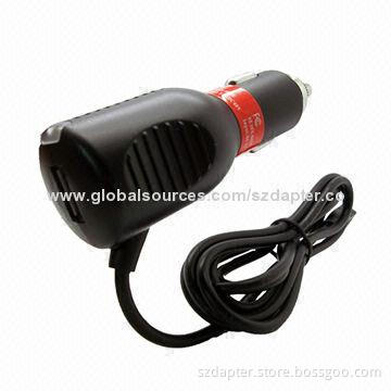 New Design Hot Sell 5V/2.1A Power Cord Car Charger with 1,000mAh Capacity